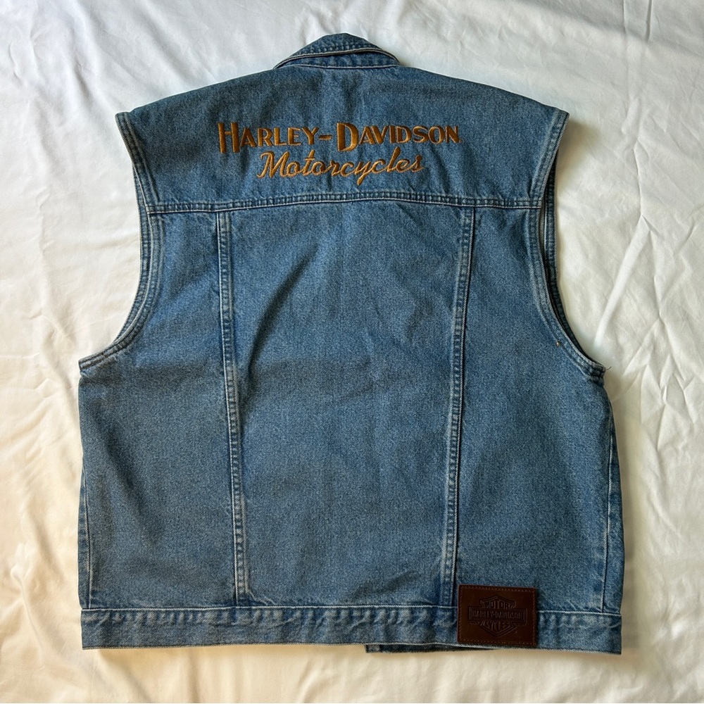 Vintage Harley-Davidson denim biker vest - Picture 4 of 7